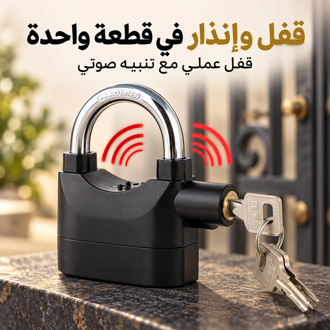 قفل بإنذار صوتي ضد السرقة – قفل وإنذار في قطعة واحدة